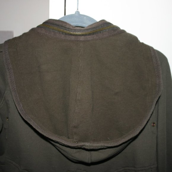 FREE PEOPLE Olive Cotton Tunic/Dress Empire Waist Medium 8/10 Skirt Part Lined - Picture 4 of 14